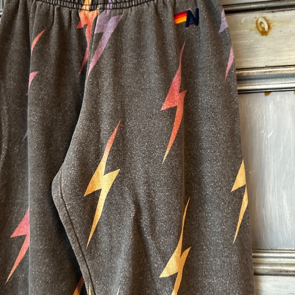 Aviator Nation Gray Sweatpants With rainbow. bolts Size S - Picture 3 of 7